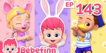 Five Little Animals Dancing on the Farm | Bebefinn Fun Countdown Song – Teach Actions, Counting & Farm Animals to Kids