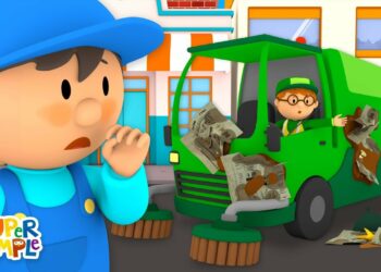 Steve’s Street Sweeper Needs a Good Wash | Carl’s Car Wash Episode | Fun Animated Cartoon for Kids